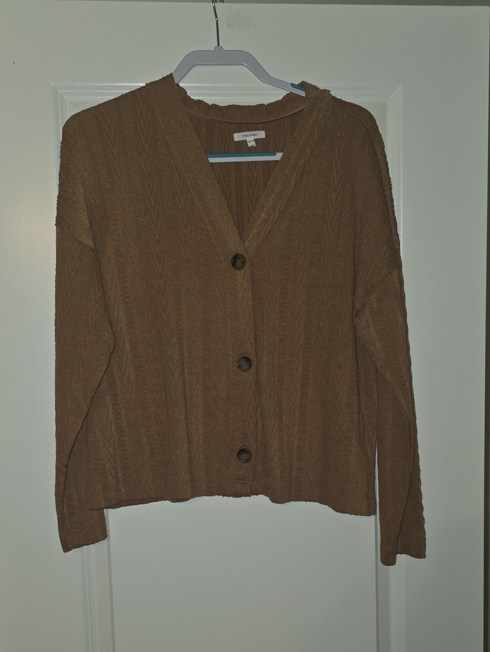 Maurices Tan Brown Button-Up Women's Cardigan Sweater Like NEW